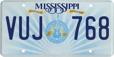 MS license plate VUJ768