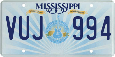 MS license plate VUJ994