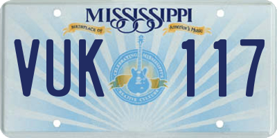 MS license plate VUK117