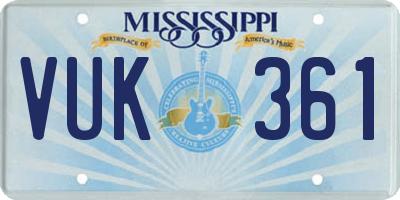 MS license plate VUK361