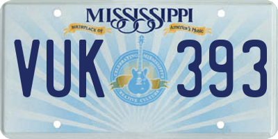 MS license plate VUK393