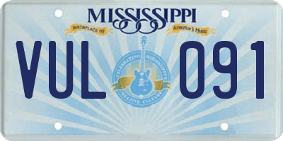 MS license plate VUL091