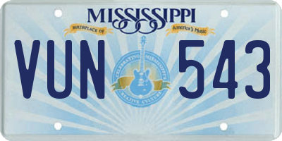 MS license plate VUN543