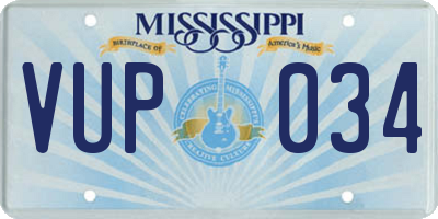 MS license plate VUP034