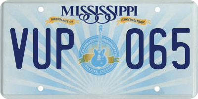 MS license plate VUP065