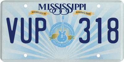 MS license plate VUP318