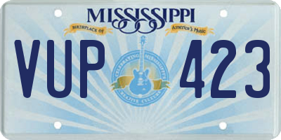 MS license plate VUP423