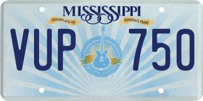 MS license plate VUP750