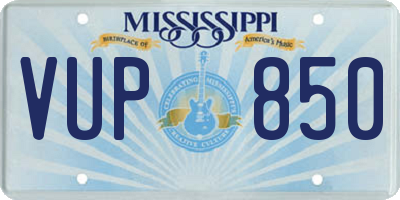 MS license plate VUP850