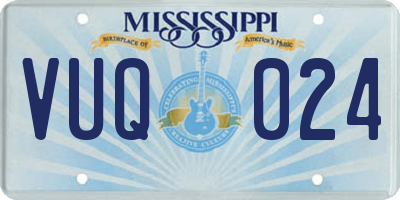 MS license plate VUQ024