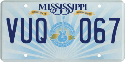 MS license plate VUQ067