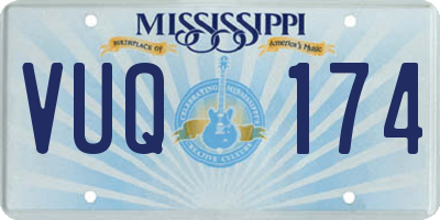 MS license plate VUQ174