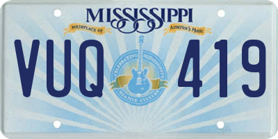 MS license plate VUQ419