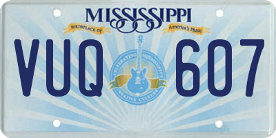 MS license plate VUQ607
