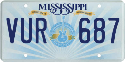 MS license plate VUR687
