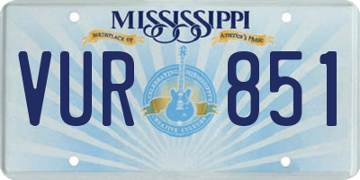 MS license plate VUR851