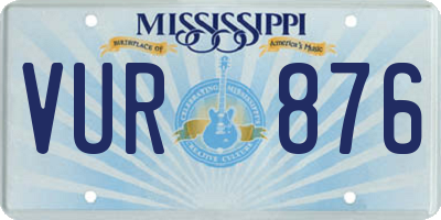 MS license plate VUR876