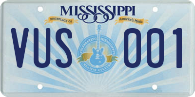 MS license plate VUS001