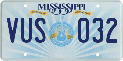 MS license plate VUS032