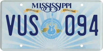 MS license plate VUS094