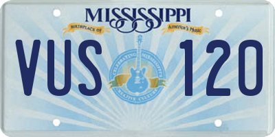 MS license plate VUS120
