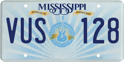 MS license plate VUS128