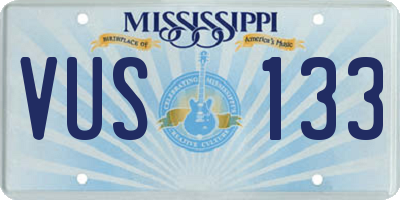 MS license plate VUS133