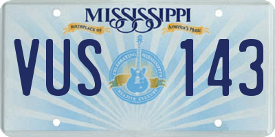 MS license plate VUS143