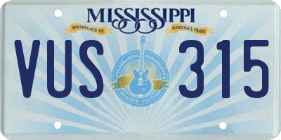 MS license plate VUS315