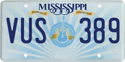 MS license plate VUS389