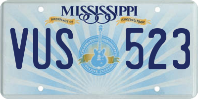 MS license plate VUS523