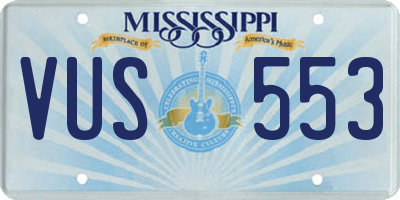 MS license plate VUS553