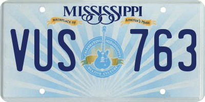 MS license plate VUS763