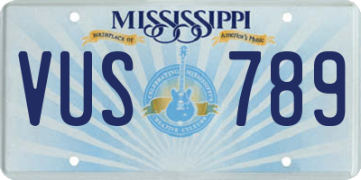 MS license plate VUS789