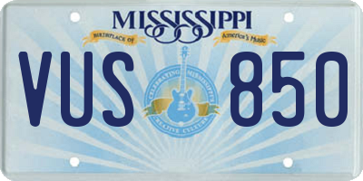 MS license plate VUS850