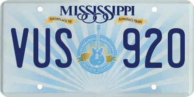 MS license plate VUS920
