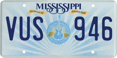 MS license plate VUS946