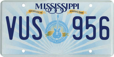 MS license plate VUS956