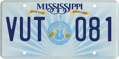 MS license plate VUT081