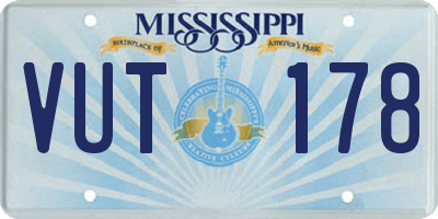 MS license plate VUT178