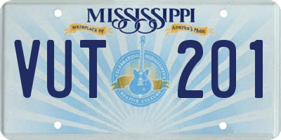 MS license plate VUT201