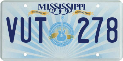 MS license plate VUT278