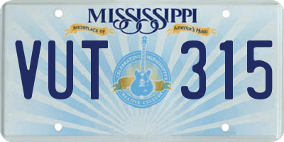 MS license plate VUT315