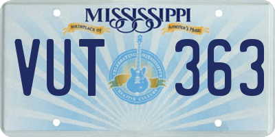 MS license plate VUT363
