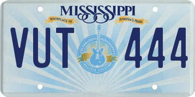 MS license plate VUT444