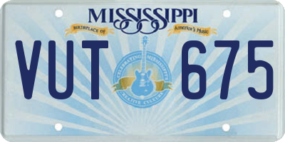 MS license plate VUT675