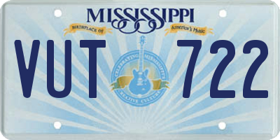 MS license plate VUT722