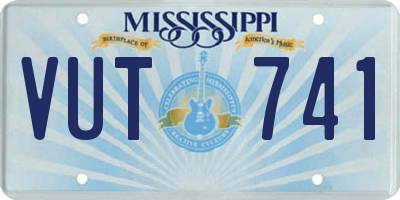 MS license plate VUT741
