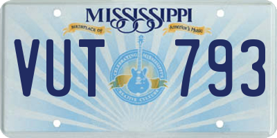 MS license plate VUT793