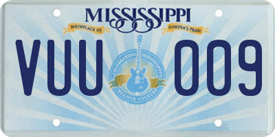 MS license plate VUU009